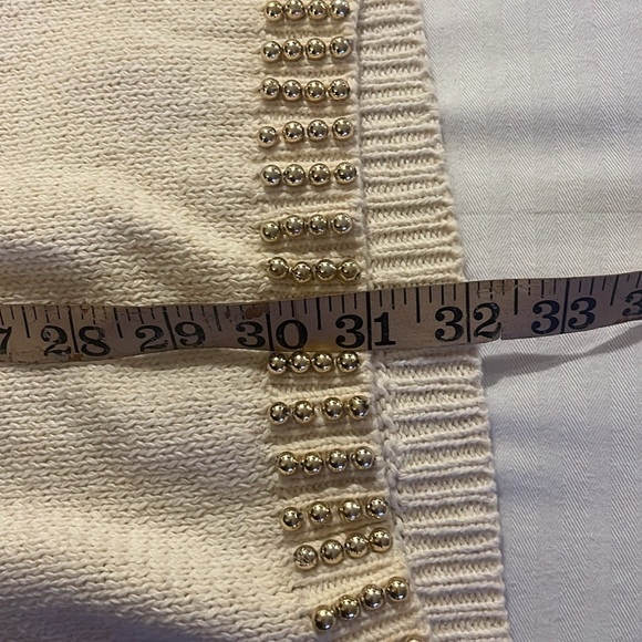 Vintage Victoria Harbour Beaded Cowl Neck Sweater Sz Medium Cream Emblishment - Picture 10 of 11
